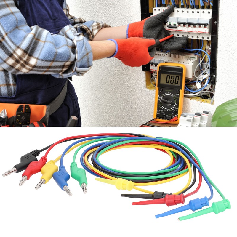5Pcs Banana Test Lead Multi Meter Testing Cable Line Wire