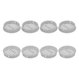 sourcing map 8Pcs 50mm/1.97" Circular Soffit Air Vents, Plastic Soffit Vent Cover, Round Mesh Hole Louver for Bathroom Kitchen Cabinet Wardrobe, Light Gray