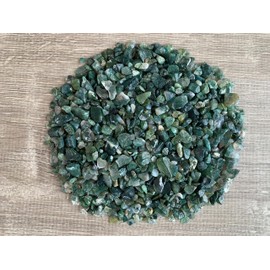 Moss Agate Chips – Natural Mini Moss Agate Stones, Crushed Undrilled Moss Agate, Semi-Tumbled Genuine Moss Agate (1/4 lb)
