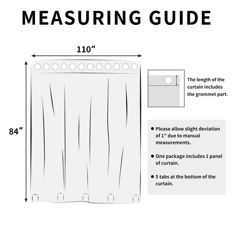 Easy-Going Outdoor Curtains Waterproof Windproof Weatherproof Curtain for Patio, Cabana,