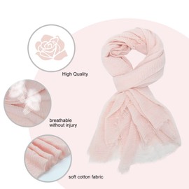 Kakaly Women Scarf Cotton Linen - Chic Ladies Solid Scarves Soft Large Long Wrap Shawl Headscarf Lightweight Neck Scarf Hijab,180×104CM