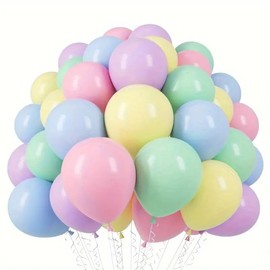 60 Pcs Pastel Balloons Pastel Rainbow Latex Multicolor Party Balloons for Girls Unicorn Kids Birthday Baby Shower Wedding Graduation Party Decorations (pastel)