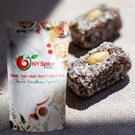 NY Spice Shop Dried Coconut Dates - 1 Pound Coconut Almond Date Rolls - Sweet Fruit Almond Dried Dates - Coconut and Almond Fresh Dates - Good Source of Fiber Healthy Chewy Dry Dates