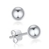 ChicSilver Ball Earrings, Women's 925 Silver, Round Ball Earrings, Simple