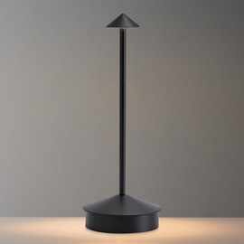 EJQ Cordless Table Lamps, 3 Colors Stepless Dimming Touch Lamp, Outdoor 6000mAh Rechargeable Battery LED Desk Lamp for Bedroom/Couple Dinner/Desk/Cafe/Dining Room (Black)