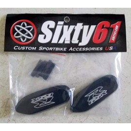 Sixty61 Suzuki GSXR 750 Mirror Block Offs 2006-2022 2023 2024 2025 Base Plate Black Caps