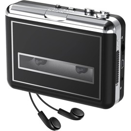 Cassette Player - Compact Tape Player Portable Recorder with Earphone-Convert Audio Music Cassette to MP3 Digital, Compatible with Laptop/PC/MAC- for Entertainment, Travel, Light Sports(Black) - Color: Black