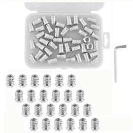 Ziranee M6 Threaded Inserts for Wood, 100 Pcs Threaded Insert Nuts, Hex Threaded Inserts, Flanged Hex Socket Nuts Threaded Insert, Hex Socket Drive Screw-in Nuts Fasteners for Wood Timber Furniture