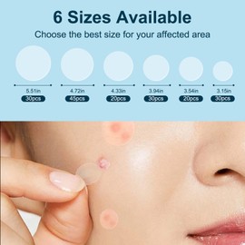 Acne Patch Pimple Patch, 6 Sizes 175pcs Invisible Acne Patches Absorbing Cover Patch for Face Zit Patch, Hydrocolloid Acne Stickers for Covering Zits Blemishes