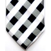 Premium Classic Check Woven Microfiber Skinny Tie - Black and
