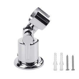 All Metal 180 Adjustable Shower Wand Holder with Handle, Wall Mount, Handheld Shower Head Bracket