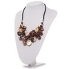 Avalaya Multicoloured Shell-Composite Leather Cord Chunky Style Necklace - 44cm