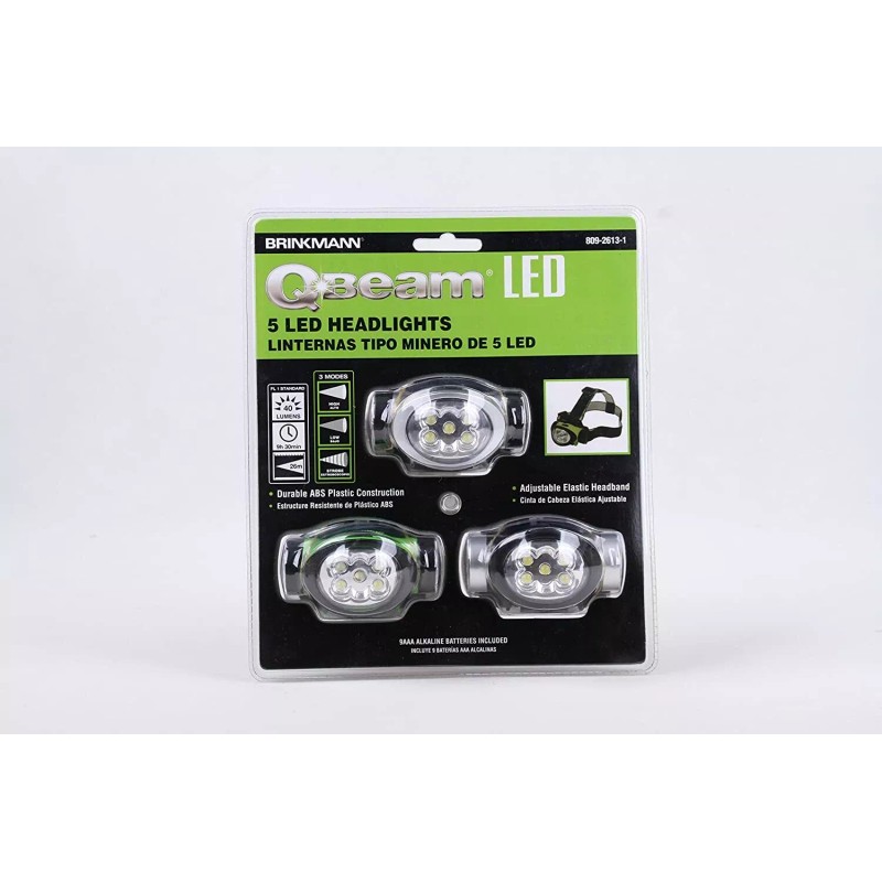 Malibu Brinkmann 5 LED Headlights Free Hand 3pack Head Flashlights