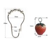 Strawberry Shower Curtain Hooks for Bathroom Shower Rods, Rustproof Stainless