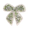 18pcs Bow Knot Rhinestones Patches Silver Black Green Exquisite Iron