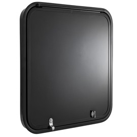 RecPro RV Baggage Door | Rounded Corners | Camper | Compartment Door | Black Fiberglass (24" W x 24" H) | Made in America