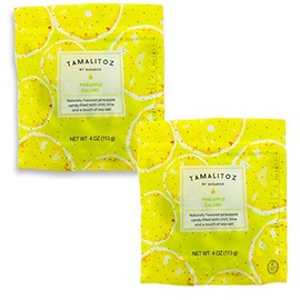 Tamalitoz Pineapple Hard Candy Filled with Chile, Lime and Sea Salt, Pineapple Galore, pack of 2