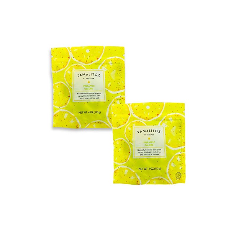 Tamalitoz Pineapple Hard Candy Filled with Chile, Lime and Sea