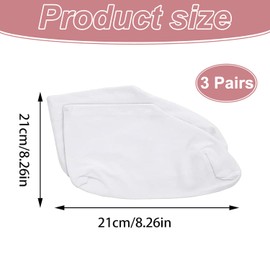 3 Pairs Breathable Moisturising Socks for Overnight Hydration - Soft Cotton, Reusable Foot Care Socks for Dry, Cracked Feet Relief