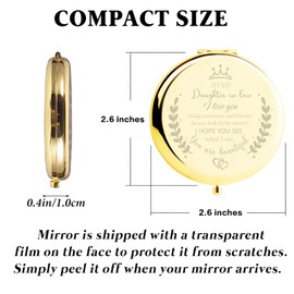 Soulpetals Daughter in Law Gifts Compact Mirror for Daughter in Law Gifts from Mother in Law for Wedding Day Birthday Christmas (Gold)