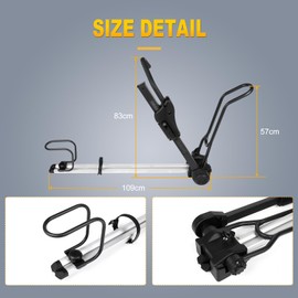 OCPTY Bike Carrier Aluminum Rooftop Upright Bike Rack Mounts for SUV Truck Van Car Rooftop Set of 1 Bike Roof Rack