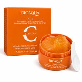 BIOAQUA Parches de Hidrogel para Ojos con Vitamina C y Colágeno, Reduce Ojeras y Bolsas, 80 Piezas                                                    