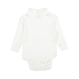 Leveret Baby Boys Girls Turtleneck Bodysuit 100% Cotton Off White Size 12 Months