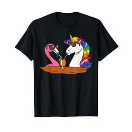 Cartoon Unicorns Enjoying Summer Party Vibes T-Shirt