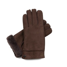 Hand Gewand by Weikert Australian Merino Sheepskin Gloves Extra Soft Hand Stitched Mens Womens Leather Gloves Lambskin Lined, dark brown