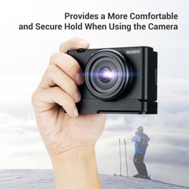 JJC Metal Solid Hand Grip Secure Handle Bracket for Sony ZV-1F ZV1F ZV-1 II Camera, Anti-Slip Pads Design & Arca Swiss Type Quick Release Plate Design, Can Install Microphone or LED