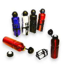 all-around24 Cycling Water Bottle with Bottle Cage, 750 ml BPA-Free Aluminium Sports Bottle, red