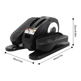 Elliptical Trainer, 50W 5 Gears Portable Electric Trainer Under Desk Elliptical Machine Seated Pedal Exerciser Mini Leg Exericser Offices Ellipse w/Remote Control for Homes, Gyms (Silver+Black)