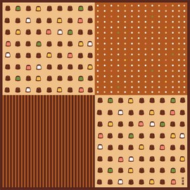 Hamamonyo Small Cloth (Furoshiki, 19.7 inches (50 cm), Bean Canele