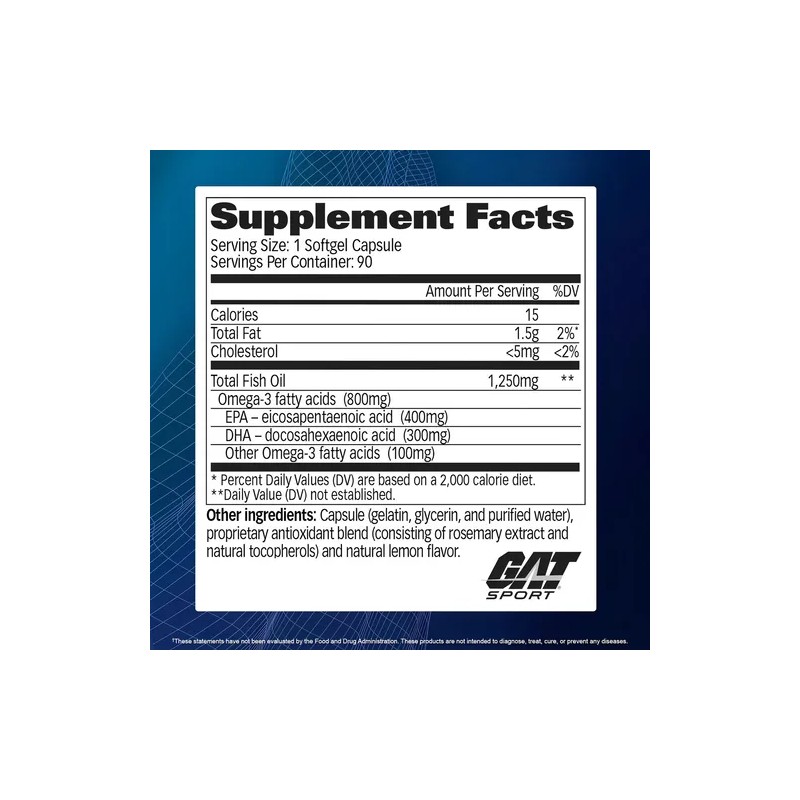 Vitaminas Gat Omega 3 800 Mg 90 Capsulas Sabor Sin