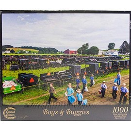 Doyle Yoder Boys & Buggies Amish Scene Jigsaw Puzzle 20 x 27 1000 Pieces