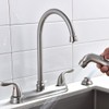 SHACO Kitchen Faucet with Side Sprayer, Stainless Steel 2 Handle