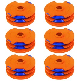 6Pcs Strimmer Spool for WX100 Set, Strimmer Parts for Qualcast GT25 GGT350A1 GT30 GGT450A1,Worx WG150 WG151,McGregor MET6032 MET4530, 1.62mm Double Line Autofeed Spools Trimmer Spool Replacement