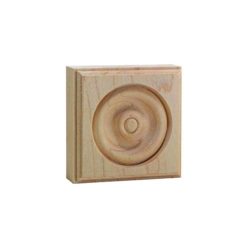 EWAP30 Rosette Casing Corner Block 1" x 3" Square Unfinished,