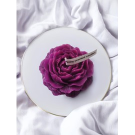 Peony Flower Shaped Candle with Scent, Soy Wax Blend Aromatherapy Candle, Gift Candle, Gifts for Women, Candles for spa, Stress Relief, Meditation, Wedding, Home Decor, Relaxing Atmosphere, (Purple)