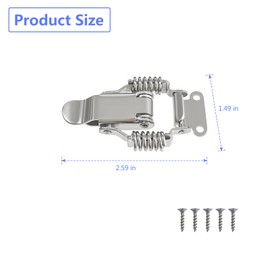 Spring hasp Toolbox Toggle latches Lock，Stainless Steel 304 Toolbox Draw Compression Spring Toggle Latch Catch Clamp W/Screws