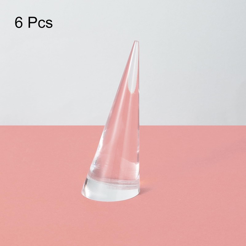 sourcing map Pack of 6 Acrylic Ring Display Holder Solid
