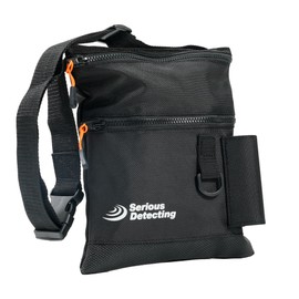 Serious Detecting Treasure Pouch with Digging Tool and Gloves for Metal Detecting (Black Mesh Bottom w/PP Holster)
