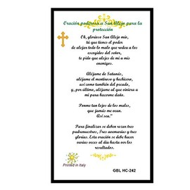 Gifts by Lulee, LLC Oracion a San Alejo Tarjeta Plastificada Viene Con Veladora O Sola (1)
