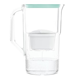 Wessper Water Filter Jug 2.8 L with LED Counter Compatible with Brita Maxtra, Water Filter System to Reduce Limescale, Chlorine | Includes 1 Water Filter Jug + Water Filter Cartridge - Mint