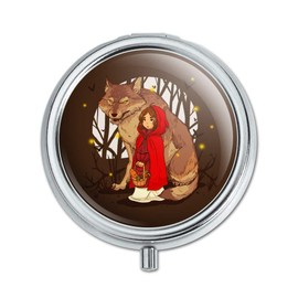 Little Red Riding Hood with Wolf in Woods Pill Case Trinket Gift Box