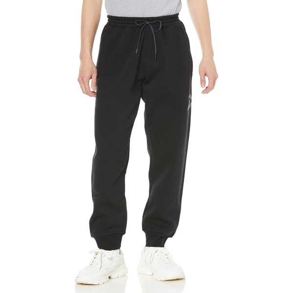 Reebok QH338 Men's Basketball Sweatpants, Vector Fleece Jogger Pants, Black (HM5912)