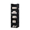 YOUDENOVA Hanging Shelf, Wardrobe Organiser, Hanging Storage with Bamboo Sticks