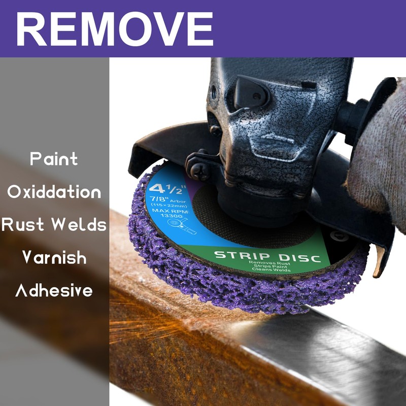 WelderElite Paint Stripping Discs 12-Pack, 4-1/2" Purple Strip Disc Wheel