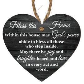 "Bless This Home, May God's Peace Abide" – Inspirational Christian Wall Decor for Home – Heartfelt Religious Gift for Housewarming, New House or Family Celebrations (Small: 10 cm (H) × 9 cm (W))