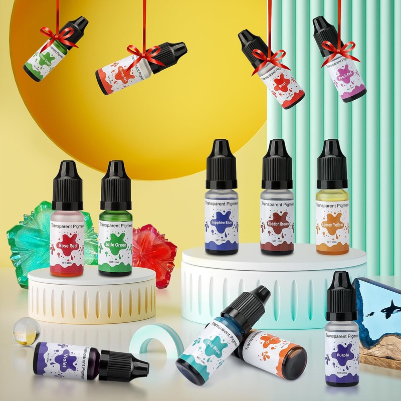 Epoxy Resin Pigment, 16 Colors Concentrated Liquid EpoxyResin Dye,10ml Each